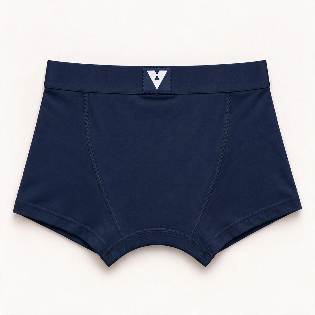 CotCloud men's cotton trunk in Blue — back view (Build Your Own 5-Pack)