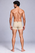 CotCloud men's cotton trunk in Ivory — back view on model (Build Your Own 3-Pack)