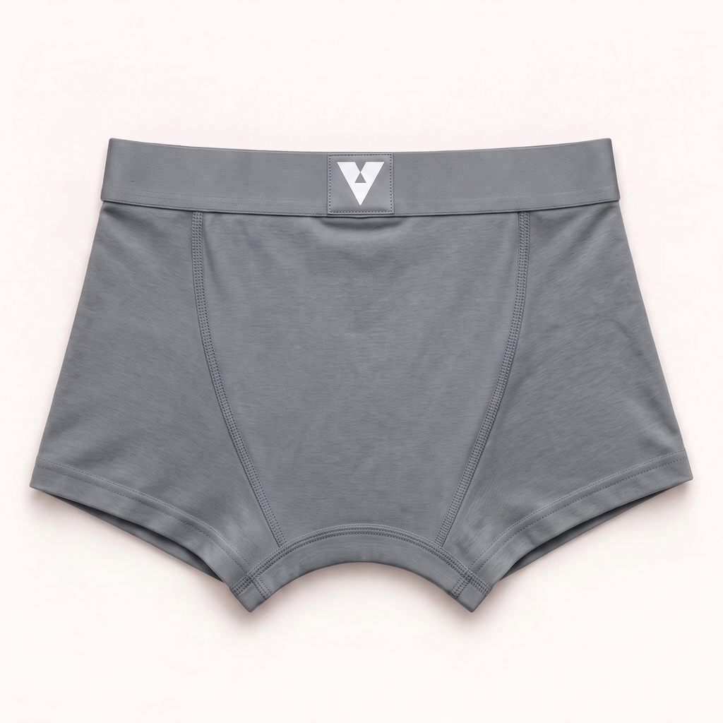 CotCloud men's cotton trunk in Grey — back view (Build Your Own 5-Pack)