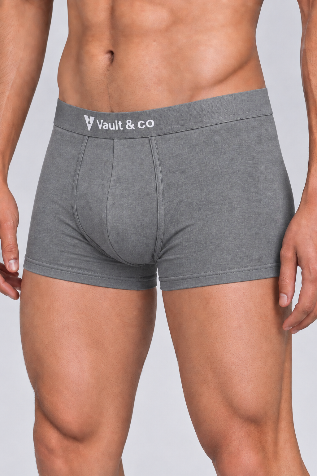 CotCloud men's cotton trunk in Gray — side view (Build Your Own 3-Pack)