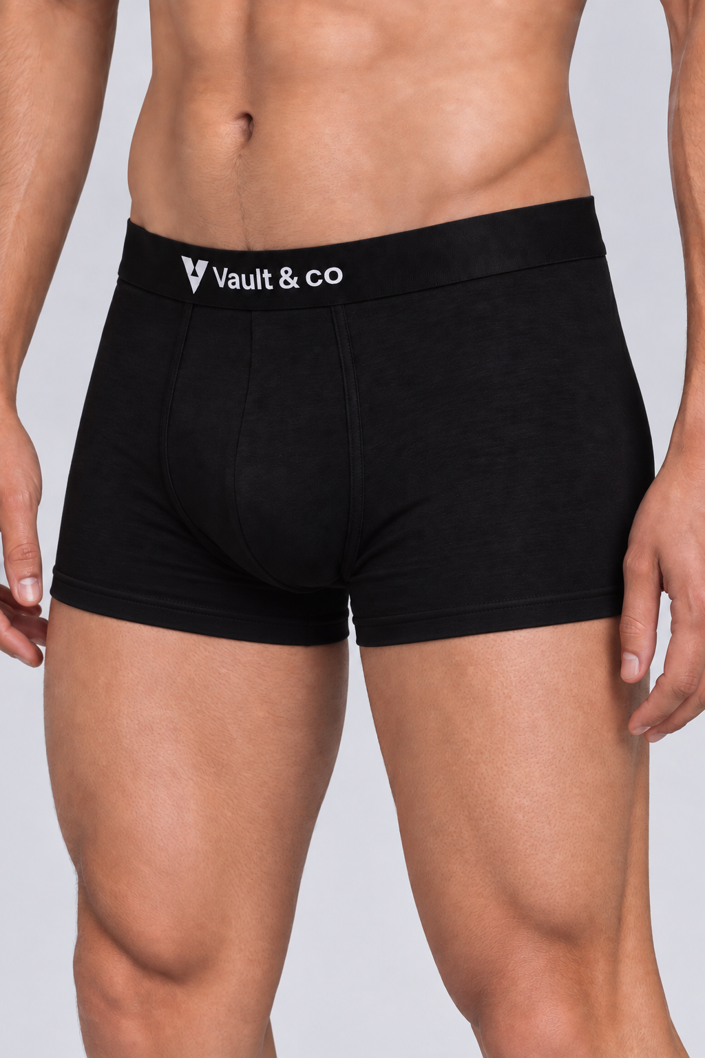 CotCloud men's cotton trunk in Black — side view (Build Your Own 3-Pack)