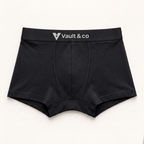 CotCloud men's cotton trunk in Black — front view (Build Your Own 3-Pack)