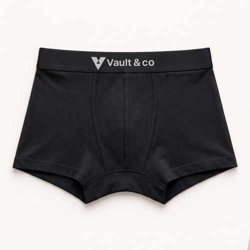CotCloud men's cotton trunk in Black — front view (Build Your Own 3-Pack)