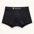 CotCloud men's cotton trunk in Black — front view (3-Pack: Black + White + Blue)
