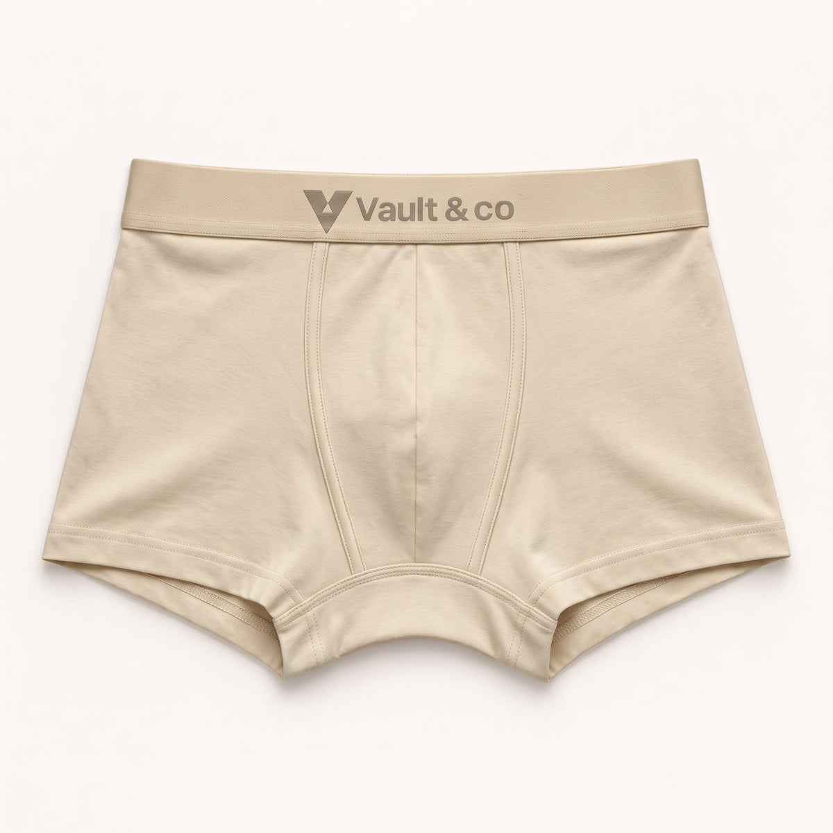 CotCloud men's cotton trunk in Ivory — front view (Build Your Own 5-Pack)