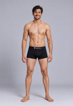 CotCloud men's cotton trunk in Black — front view on model (Build Your Own 5-Pack)