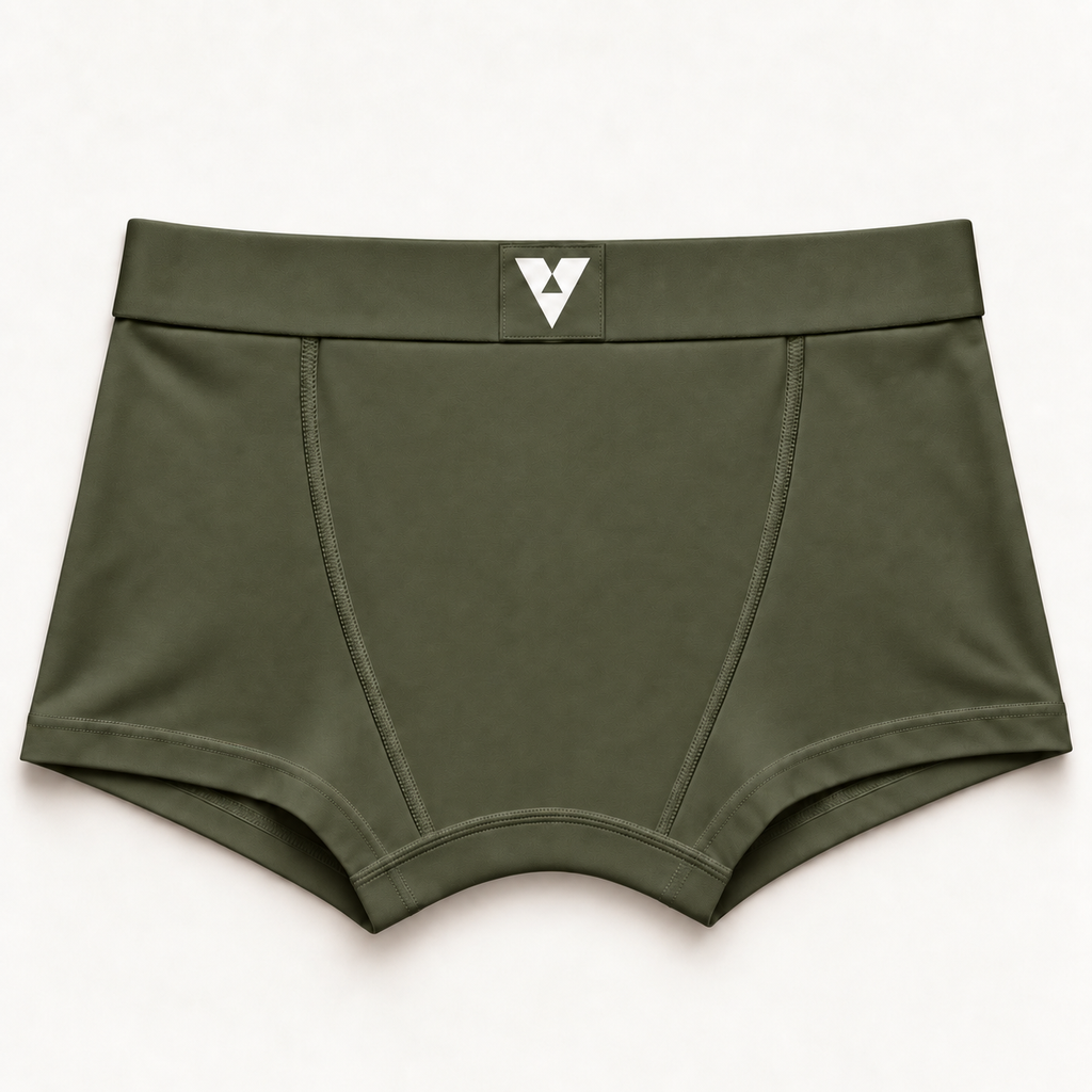 CotCloud men's cotton trunk in Olive — back view (Build Your Own 5-Pack)