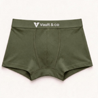 CotCloud men's cotton trunk in Olive — front view (Build Your Own 3-Pack)