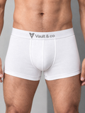 CotCloud men's cotton trunk in White — close-up view (Build Your Own 5-Pack)