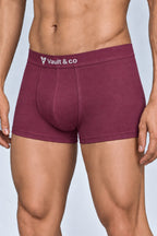 CotCloud men's cotton trunk in Maroon — side view (Build Your Own 3-Pack)