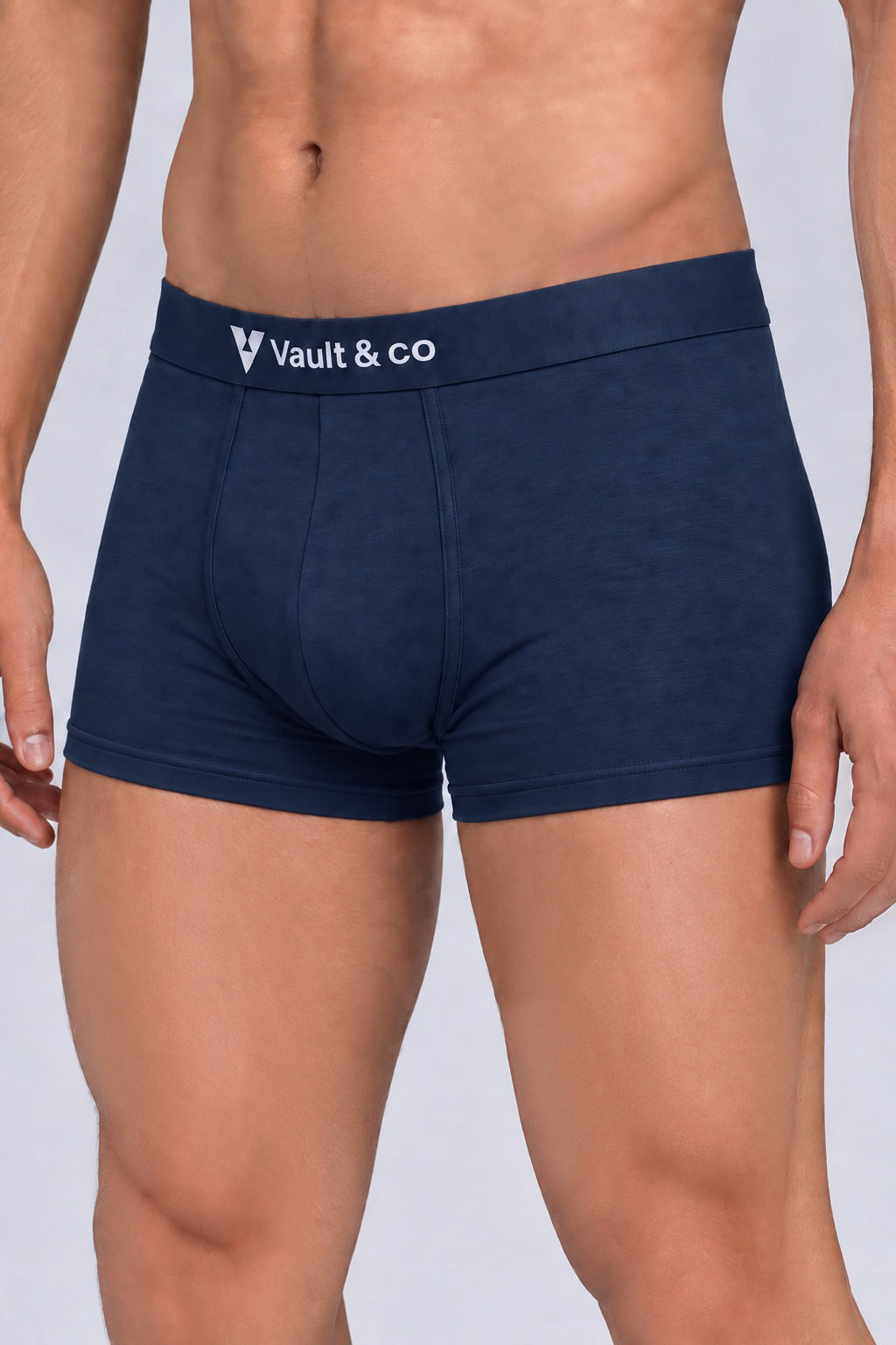CotCloud men's cotton trunk in Blue — side view (Build Your Own 3-Pack)