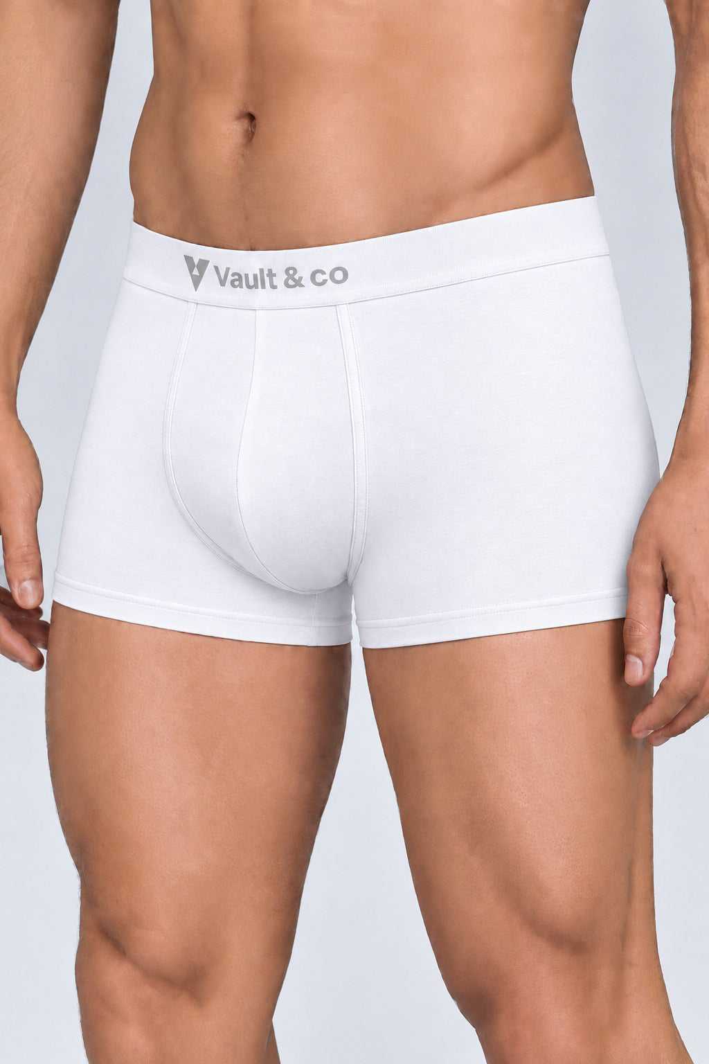 CotCloud men's cotton trunk in White — side view (Build Your Own 3-Pack)