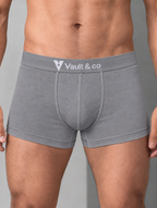 CotCloud men's cotton trunk in Gray — close-up view (Build Your Own 3-Pack)