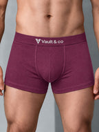 CotCloud men's cotton trunk in Maroon — close-up view (Build Your Own 3-Pack)