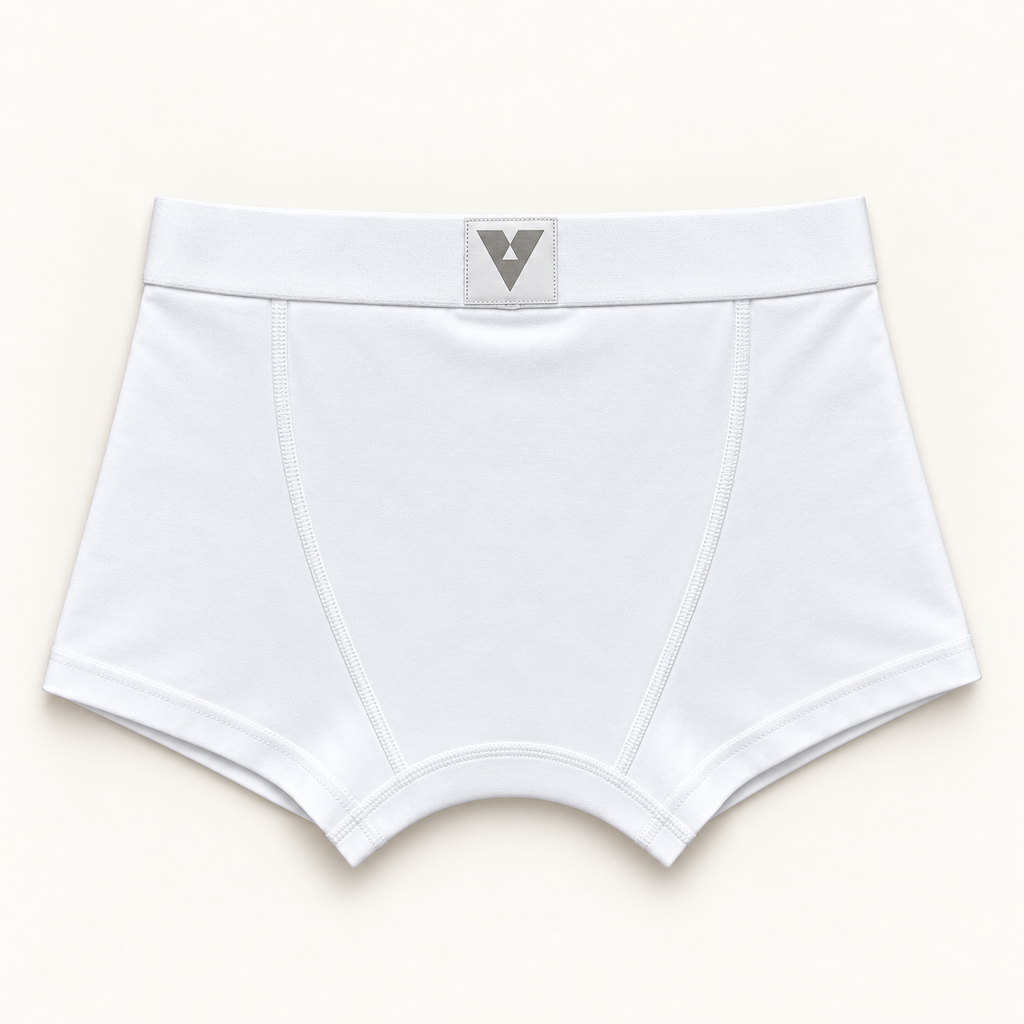 CotCloud men's cotton trunk in White — back view (Build Your Own 5-Pack)