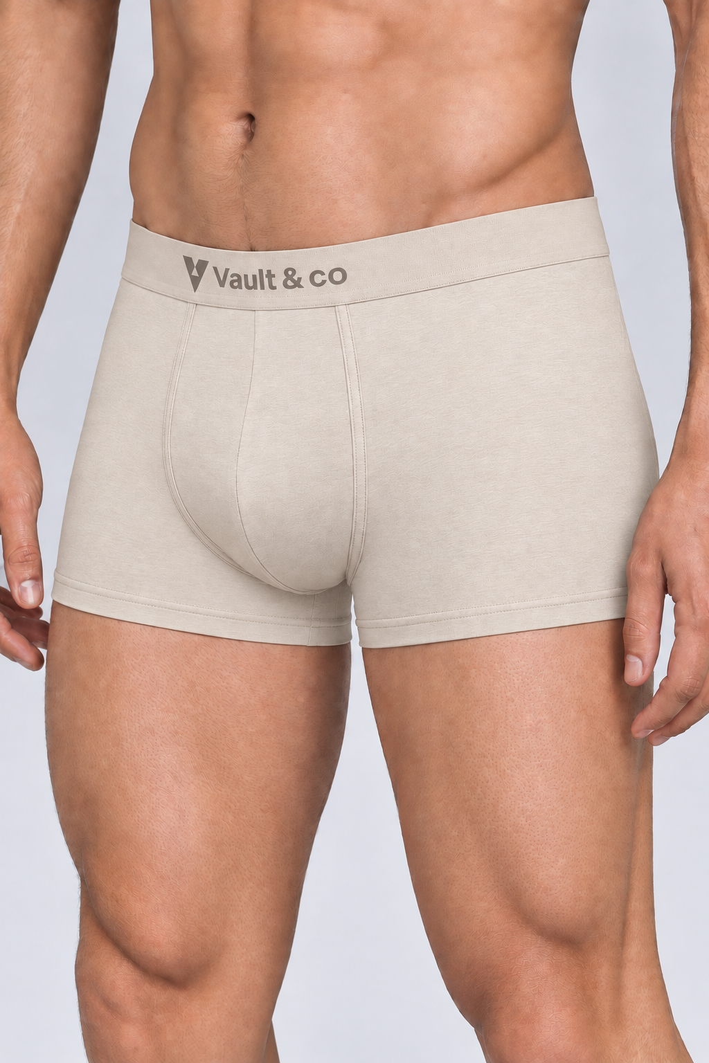 CotCloud men's cotton trunk in Ivory — side view (Build Your Own 5-Pack)