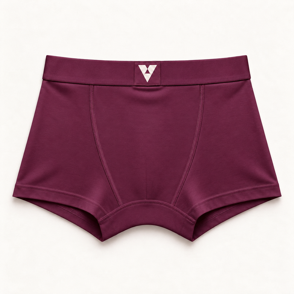 CotCloud men's cotton trunk in Maroon — back view (Build Your Own 3-Pack)